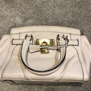 Calvin Klein Cream Leather Purse